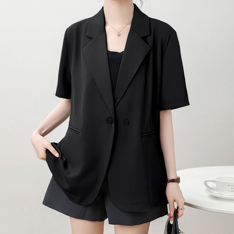 Ảnh Áo blazer khoác vest nữ tay ngắn túi mổ THOCA HOUSE trẻ trung thanh lịch dáng Hàn 1