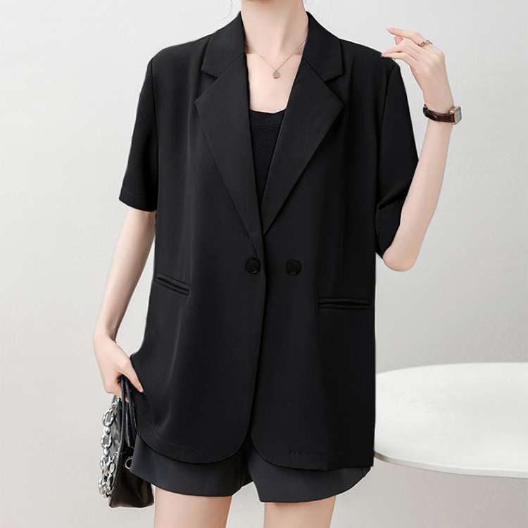 Ảnh Áo blazer khoác vest nữ tay ngắn túi mổ THOCA HOUSE trẻ trung thanh lịch dáng Hàn 3