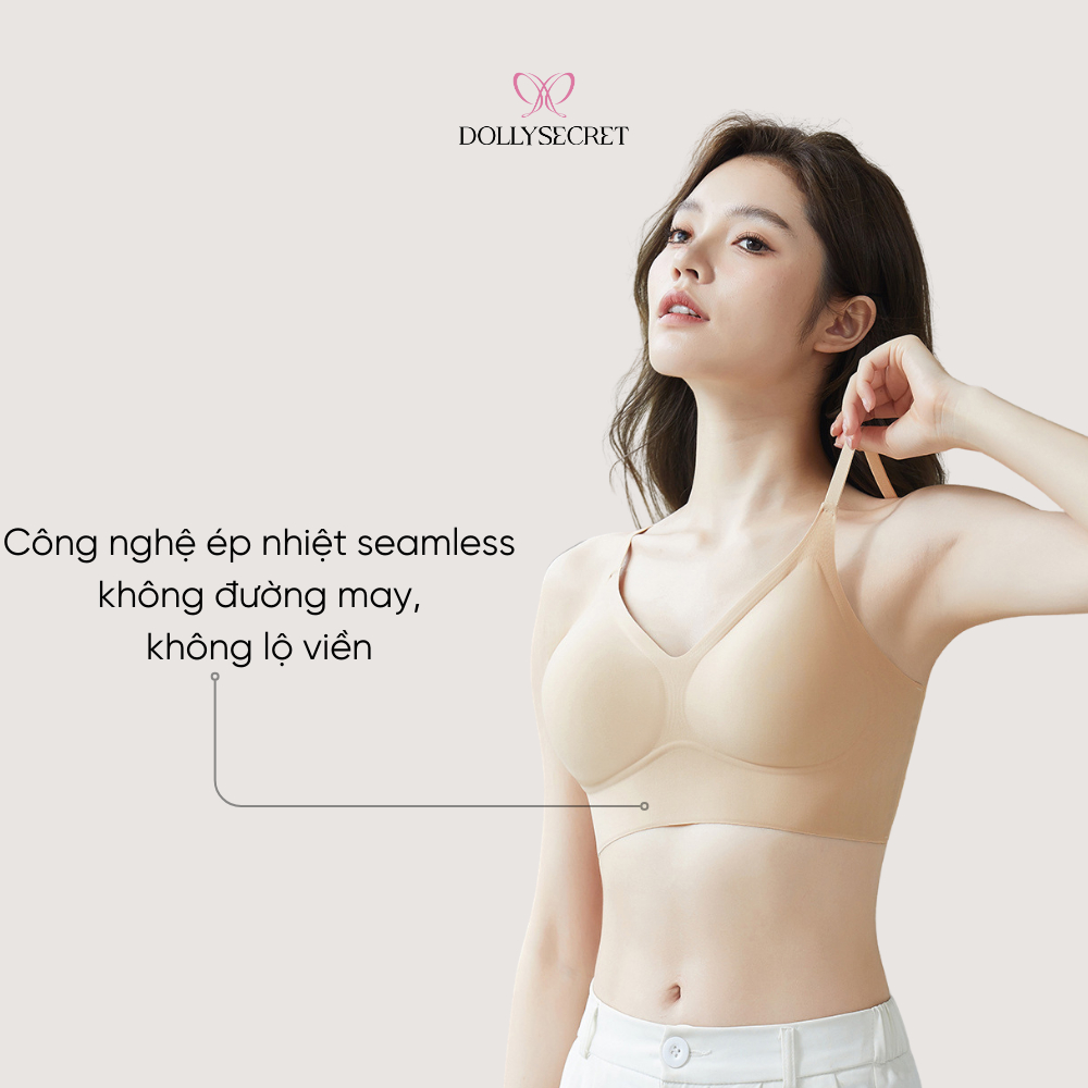 Áo Lót Kem Nền Tàng Hình Siêu  Su Đúc DOLLY SECRET Áo Bra Liền Mảnh Không Mắc Cài A58
