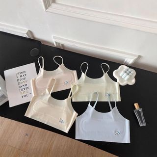 Áo Lá Cho Bé Gái Su Mềm Hình Gấu Đáng Yêu, Áo Lót 2 Dây Mỏng Điều Chỉnh Chống Hằn King Shop B-898