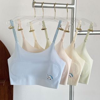 Áo Lá Cho Bé Gái Su Mềm Hình Gấu Đáng Yêu, Áo Lót 2 Dây Mỏng Điều Chỉnh Chống Hằn King Shop B-898