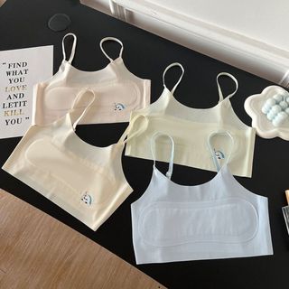 Áo Lá Cho Bé Gái Su Mềm Hình Gấu Đáng Yêu, Áo Lót 2 Dây Mỏng Điều Chỉnh Chống Hằn King Shop B-898