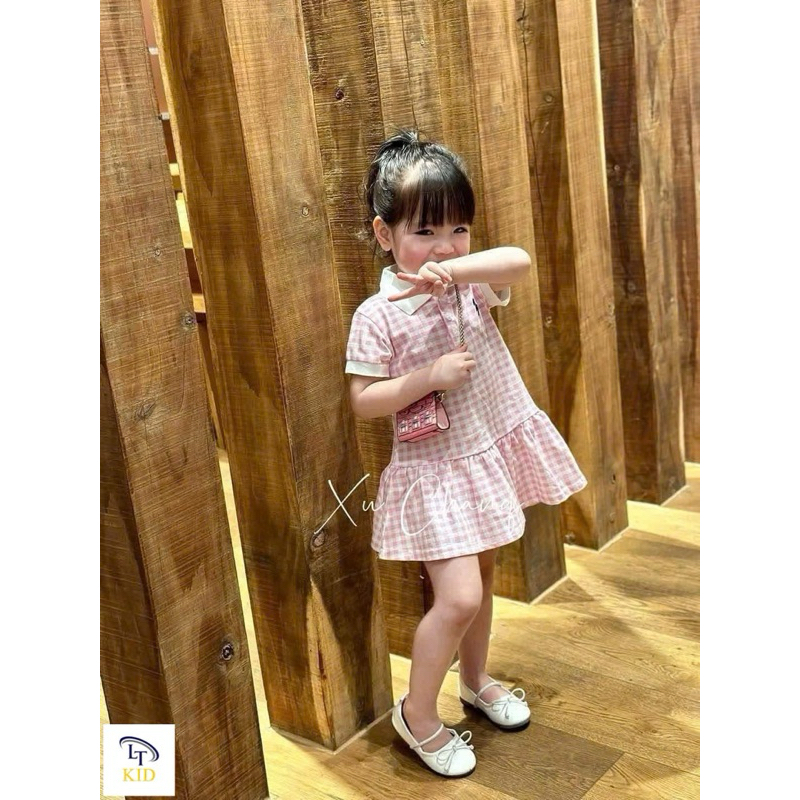 Váy bé gái kẻ caro đuôi cá chất cotton mềm mại mát size 6-27kg DL64 - váy cho bé Diệu Linh shopkids