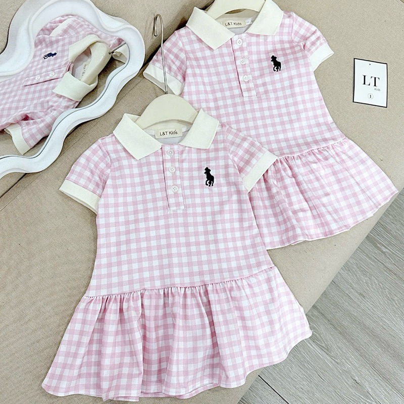 Váy bé gái kẻ caro đuôi cá chất cotton mềm mại mát size 6-27kg DL64 - váy cho bé Diệu Linh shopkids