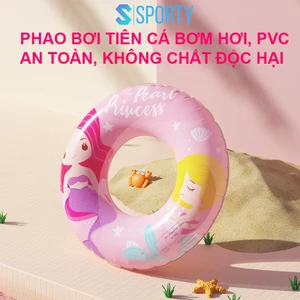 Phao bơi tiên cá hồng SPORTY LV7 dùng trong bể bơi, đi biển cho người lớn, trẻ em, phao cứu sinh