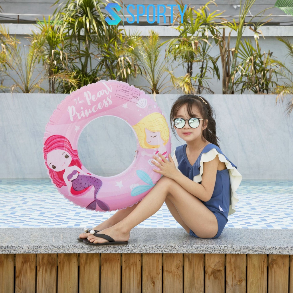 Phao bơi tiên cá hồng SPORTY LV7 dùng trong bể bơi, đi biển cho người lớn, trẻ em, phao cứu sinh