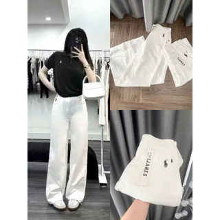 Quần jean bò kaki ống rộng suông xuông nữ jeans cạp cao phong cách style ms814