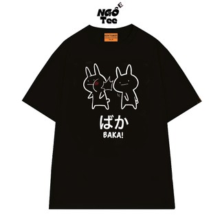 Áo Thun Anime NGỐ TEE "Baka" Thỏ Trắng Phong Cách Đáng Iu Chất Vải Cotton 75 Thoáng Mát Form Rộng