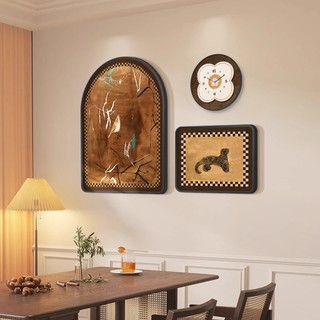SET 3 Tranh Đồng Hồ Phong Cách Indochine Trang Trí Phòng Ngủ, Phòng Khách, Homestay - Tranh Decor Vintage Hiện Đại