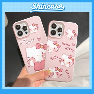 Ốp Lưng iPhone TPU Hoạ Tiết Da Mềm Pink Hello Cat Chống Sốc, Bảo Vệ Camera - iP X/Xs/Xr/11/12/13/14/15/16/Pro/Max/Air