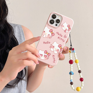Ốp Lưng iPhone TPU Hoạ Tiết Da Mềm Pink Hello Cat Chống Sốc, Bảo Vệ Camera - iP X/Xs/Xr/11/12/13/14/15/16/Pro/Max/Air