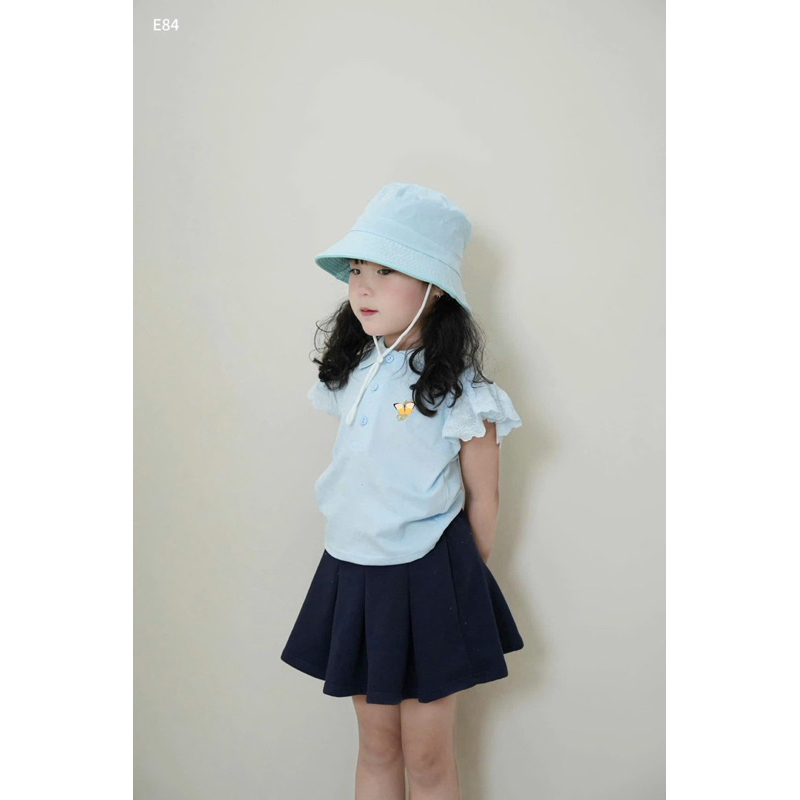 Sét chân váy và áo cotton màu xanh, hồng ( kèm mũ) DL65 sz 8-27kg- váy cho bé Diệu Linh shop kids