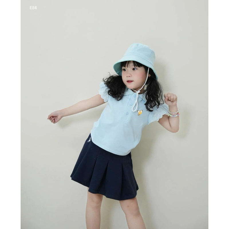 Sét chân váy và áo cotton màu xanh, hồng ( kèm mũ) DL65 sz 8-27kg- váy cho bé Diệu Linh shop kids