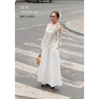 Chân Váy Xếp Ly Xòe dài 88cm Vải Linen, Khóa Kéo Lưng - Miolady CV001