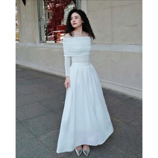 Chân Váy Xếp Ly Xòe dài 88cm Vải Linen, Khóa Kéo Lưng - Miolady CV001
