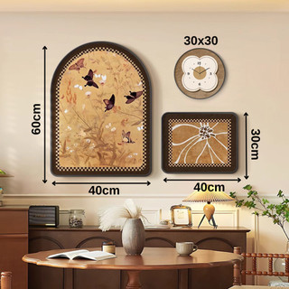 SET 3 Tranh Đồng Hồ Phong Cách Indochine Trang Trí Phòng Ngủ, Phòng Khách, Homestay - Tranh Decor Vintage Hiện Đại