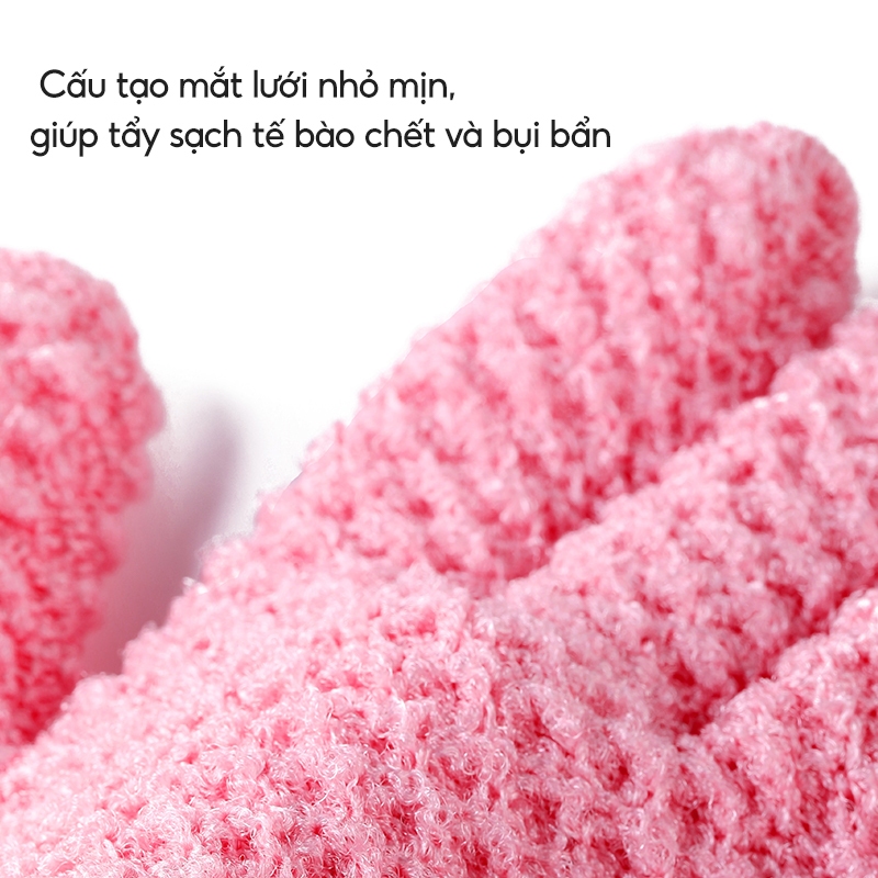 LACOON Găng Tay Tắm Tẩy Tế Bào Chết Da Mịn Sáng, Không Gây Kích Ứng, Phù Hợp Da Nhạy Cảm