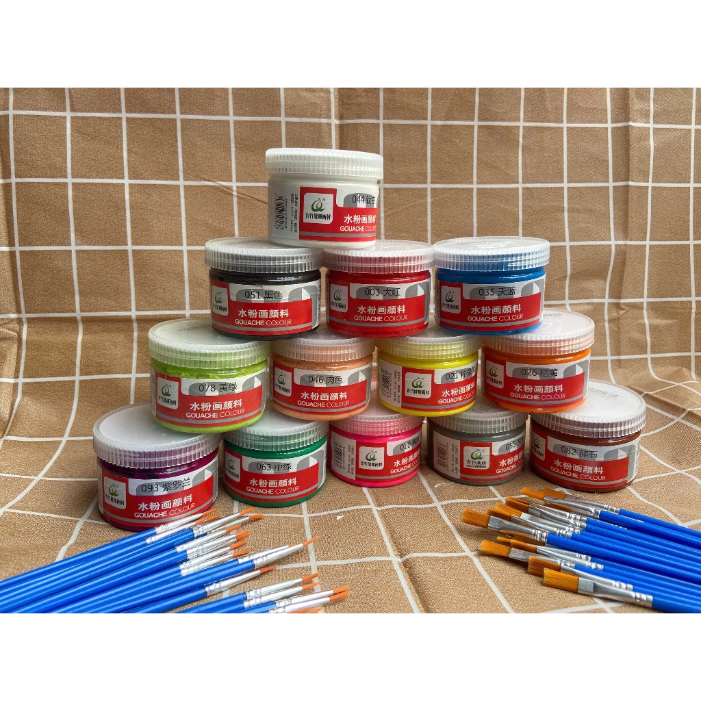 Màu nước Gouache dạng hũ 100ml Deli - Chất siêu mịn, dễ dàng trộn, thiết kế thời trang sử dụng tiện