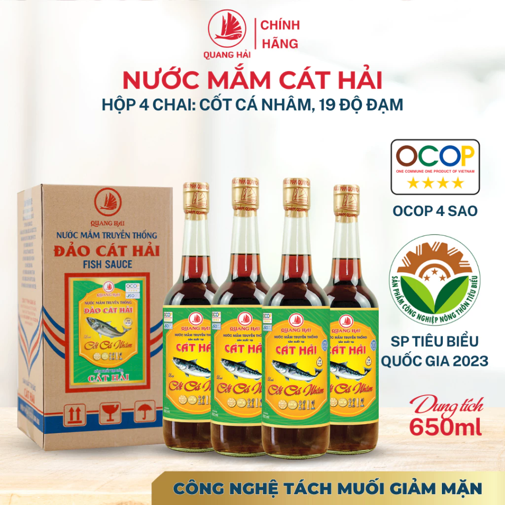 Nước mắm Cát Hải 19ºN, hương vị đậm đà truyền thống, đạt OCOP 4 sao