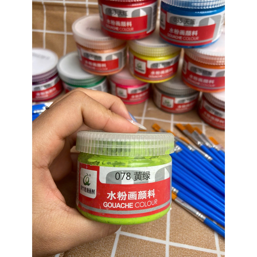 Màu nước Gouache dạng hũ 100ml Deli - Chất siêu mịn, dễ dàng trộn, thiết kế thời trang sử dụng tiện