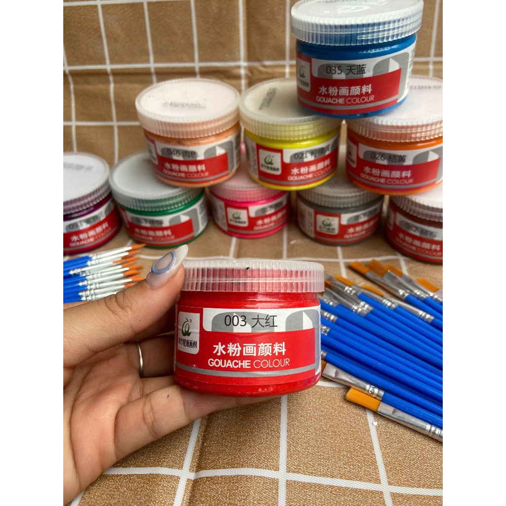 Màu nước Gouache dạng hũ 100ml Deli - Chất siêu mịn, dễ dàng trộn, thiết kế thời trang sử dụng tiện