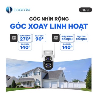 Camera wifi DOSCOM DA3.1, camera ngoài trời 360° đàm thoại 2 chiều, chống nước IP66 BH 12 tháng