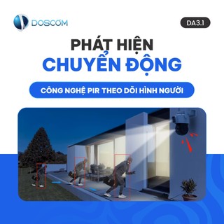 Camera wifi DOSCOM DA3.1, camera ngoài trời 360° đàm thoại 2 chiều, chống nước IP66 BH 12 tháng