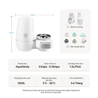 Thiết bị lọc nước tại vòi AquaHandy iPura Lọc sạch tạp chất loại bỏ Clo Dễ dàng lắp đặt