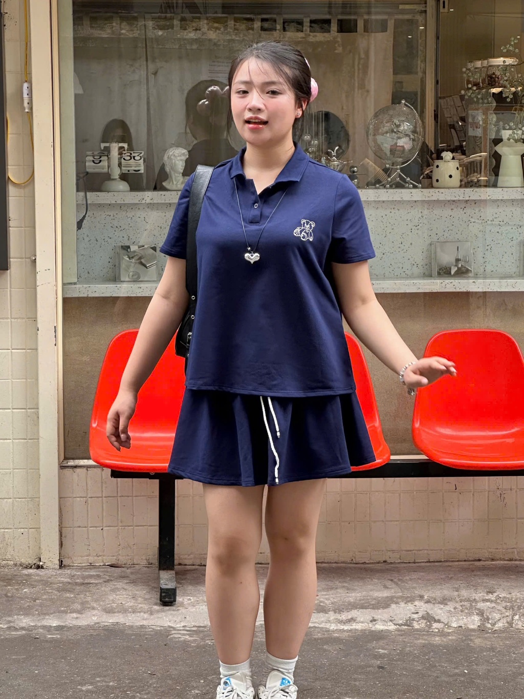 Ảnh Set bộ thun suông cổ polo + chân váy BIGSIZE (55kg đến 95kg) – 25HYBD095 - [BU Bigsize Young] 2