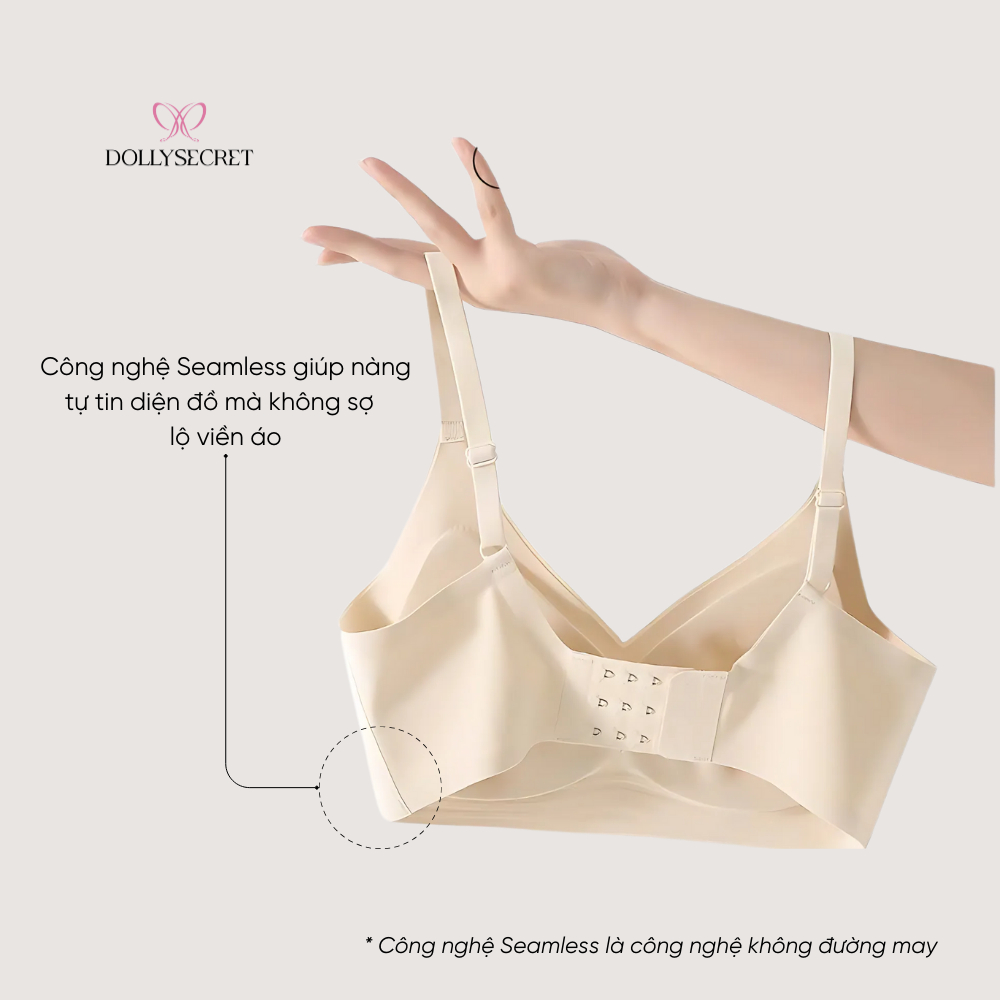 Áo Lót Không Gọng Nâng Size Premium 2 in 1 Áo Ngực Nữ Độn Tự Nhiên DOLLY SECRET A62