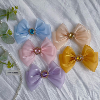 [KN04] Kẹp Tóc Handmade Cho Bé Gái Nơ Đá Vải Voan Hàn