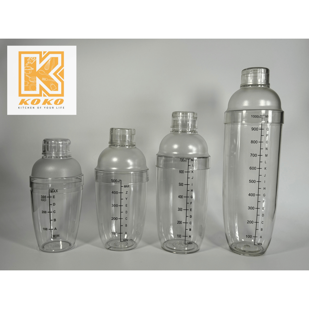 Bình lắc Shaker pha chế nhựa chia vạch đen hàng cao cấp ( 350ml - 500ml ...
