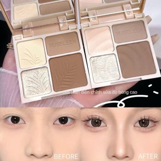 [Tặng cọ khối] Bảng Tạo Khối Muge Leen, Highlighter  Face Matte Shadow Lash Glow Brighten Contour Shimmer Pow