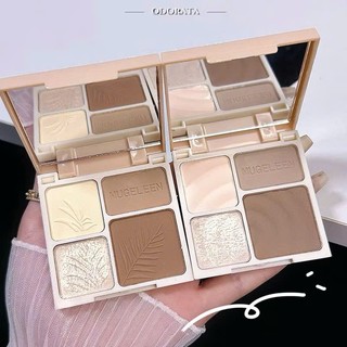 [Tặng cọ khối] Bảng Tạo Khối Muge Leen, Highlighter  Face Matte Shadow Lash Glow Brighten Contour Shimmer Pow