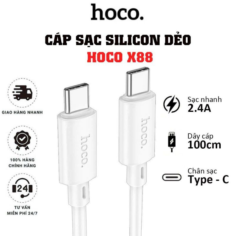 Dây sạc nhanh Hoco X88 type-c sang type-c .