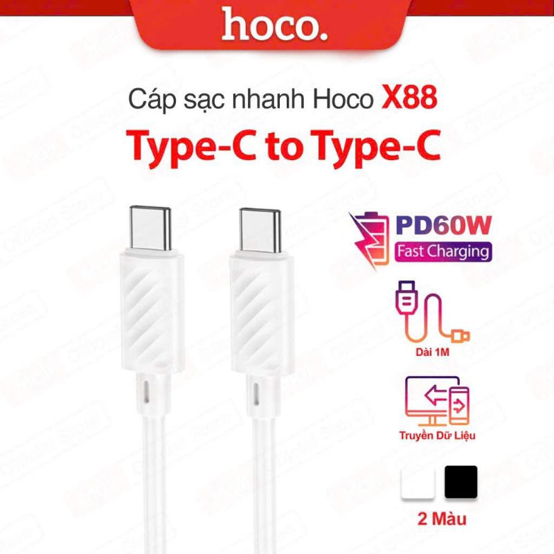 Dây sạc nhanh Hoco X88 type-c sang type-c .