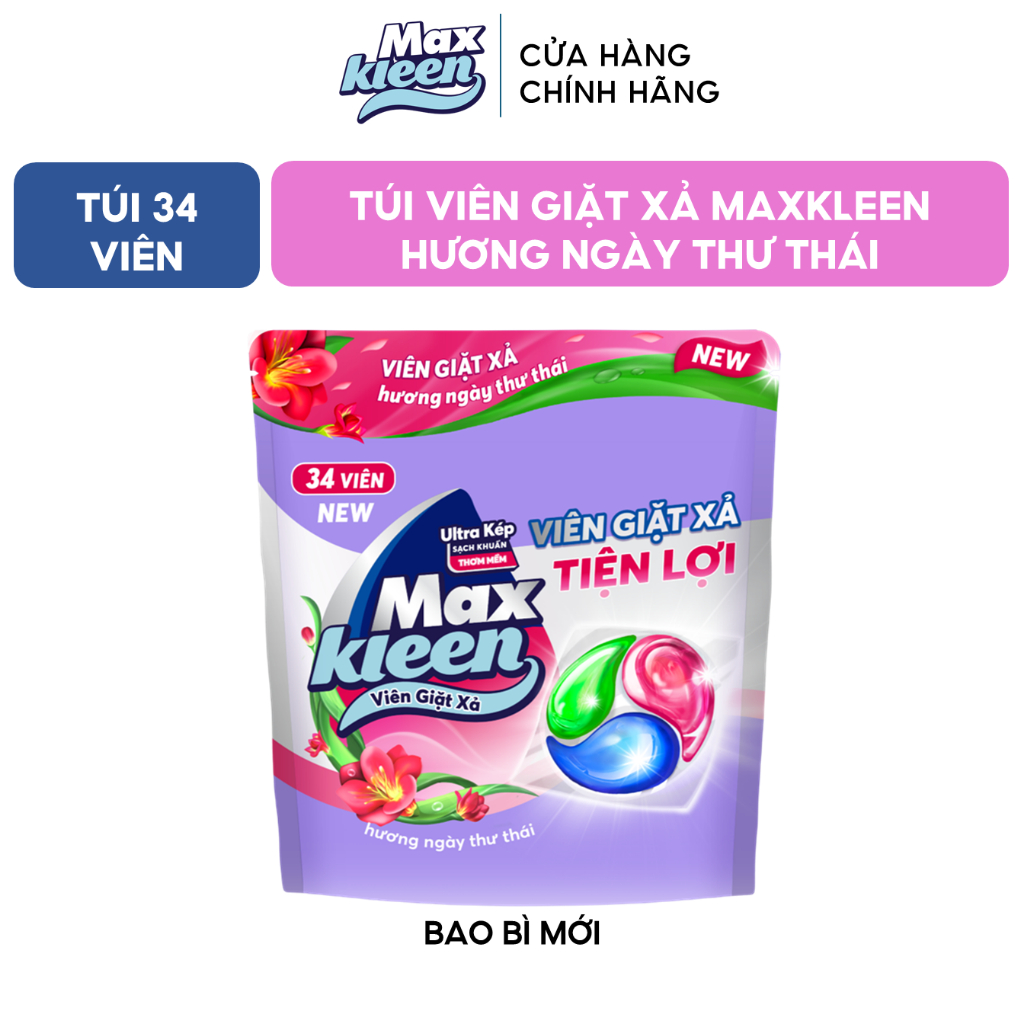Ảnh Túi Viên Giặt Xả MaxKleen Hương Ngày Thư Thái (34 Viên) 3