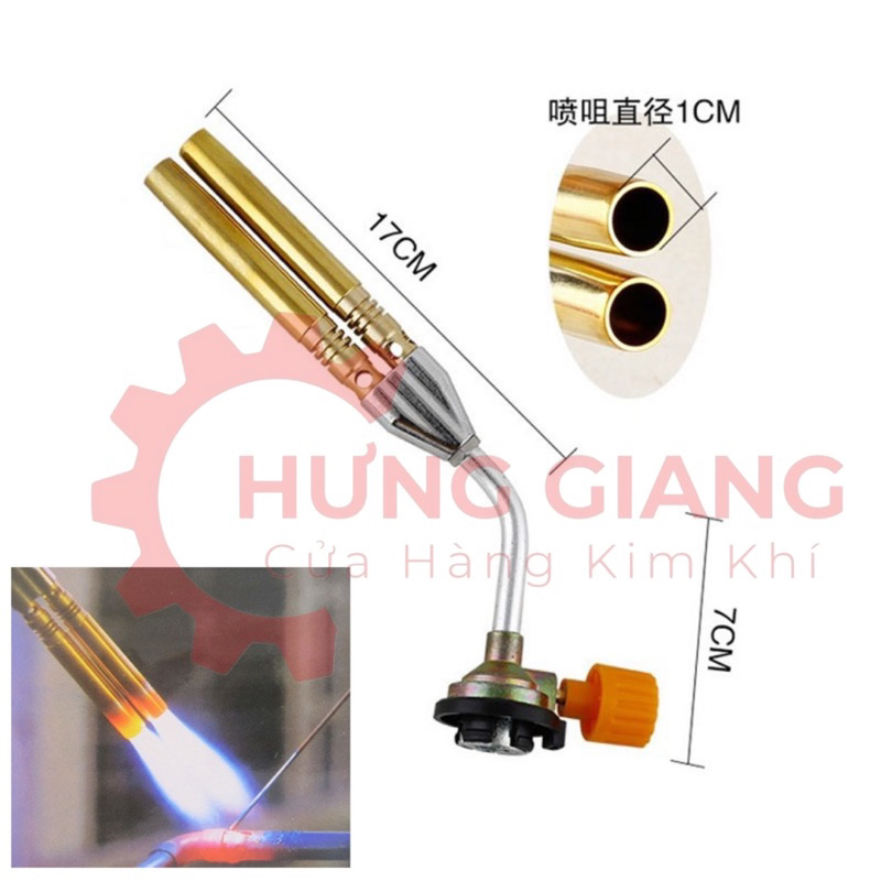 Đèn Khò Ga, Đầu Khò 2 Ống Bằng Đồng Dùng Cho Bình mini CHÍNH HÃNG