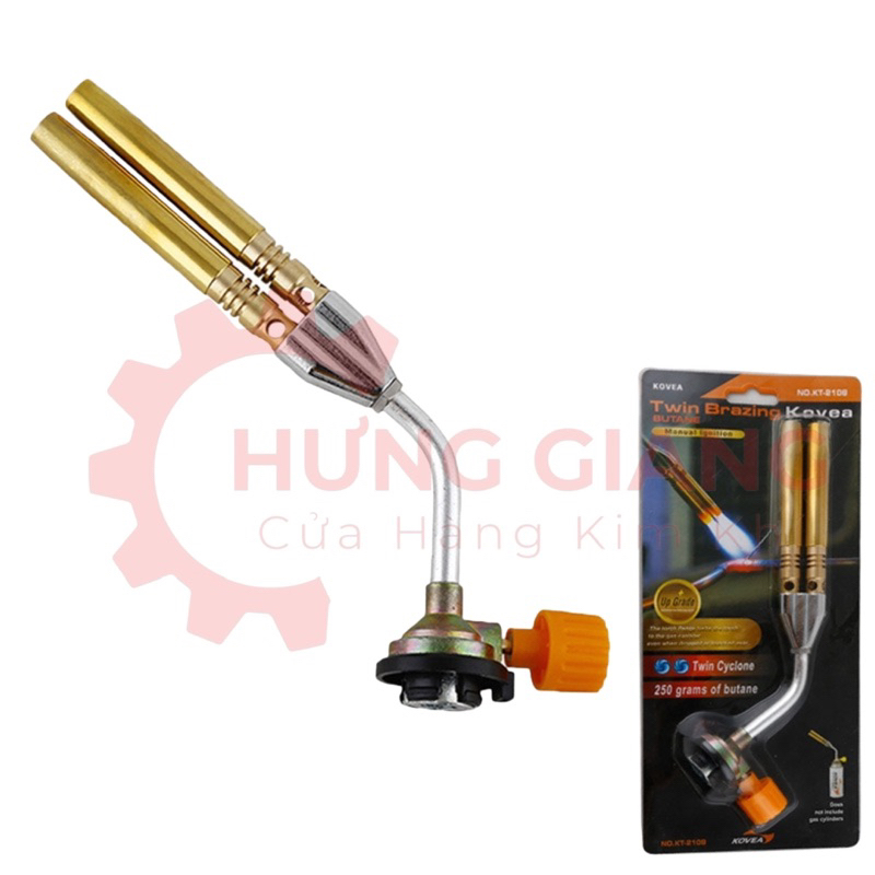 Đèn Khò Ga, Đầu Khò 2 Ống Bằng Đồng Dùng Cho Bình mini CHÍNH HÃNG