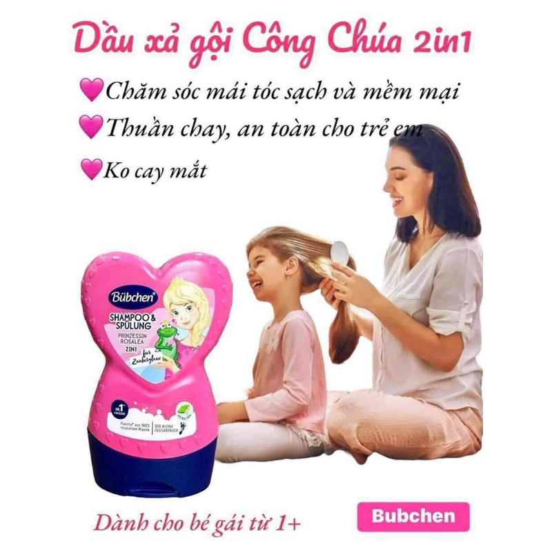 Dầu gội xả Bubchen bé gái 2in1