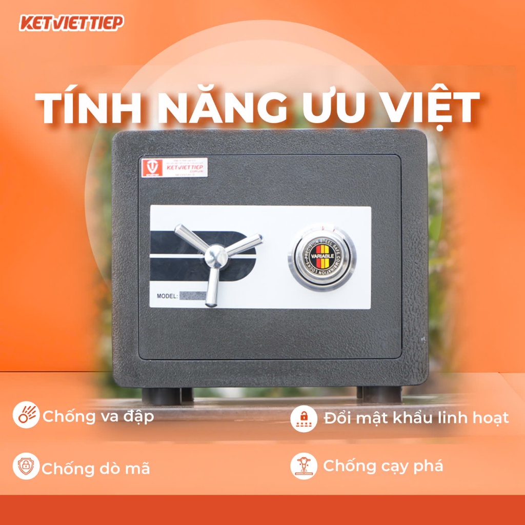 Két sắt mini Việt Tiệp siêu cường chống cháy KVTSC219 khóa cơ đổi mã công ty két sắt Việt Tiệp Freeship