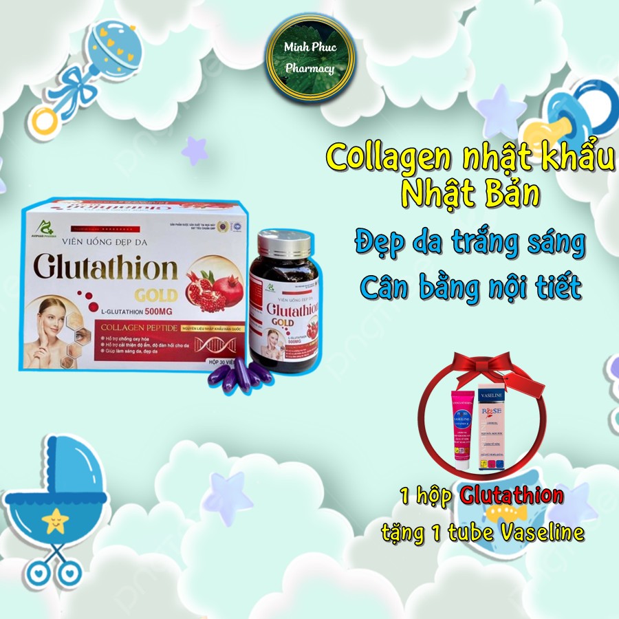 Tặng quà) Siêu phẩm Trắng da GLUTATHION GOLD - Collagen Nhập khẩu Hàn Quốc