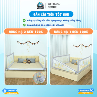 Thanh Chắn Giường Pakey NV2 Nâng Hạ Dạng Trượt Dễ Dàng ,Thanh Chắn Giường Có Khóa Xoáy 2 Chiều, Bọc Xốp An Toàn Cho Bé