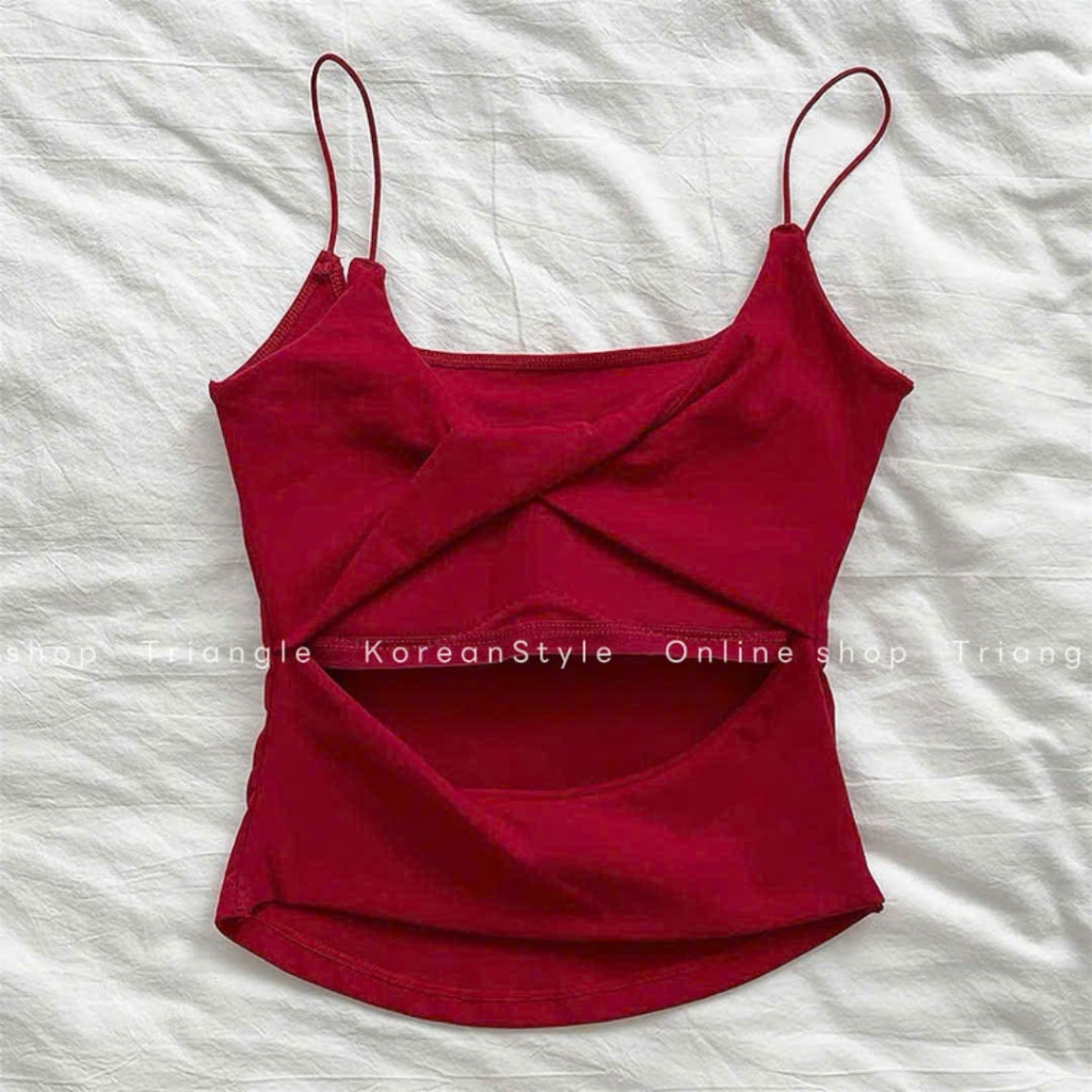 Triangle - Hot Camisole (Cân nhắc kỹ, return is not welcomed) - Áo hai dây đan lưng siêu hot phong cách gợi cảm, sexy
