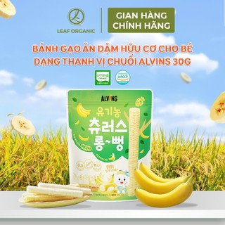 Bánh gạo ăn dặm hữu cơ cho bé dạng thanh Alvins 30g
