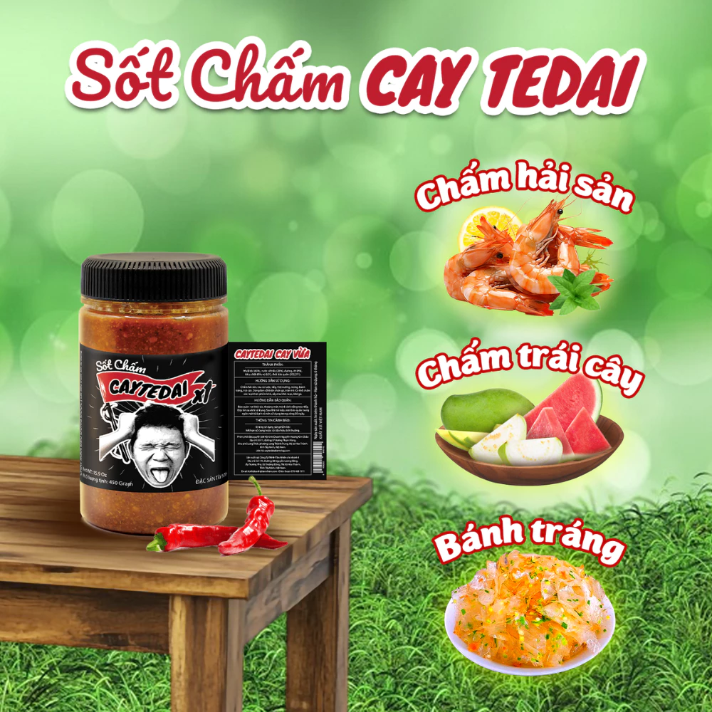 Sốt Chấm CayTeDai x1 CAY VỪA - Sốt Muối Chấm Lâm Vlog Cay Tê Dại x1