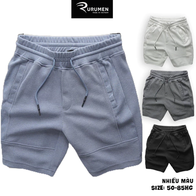 Quần Short Nam Vnxk - Quần Sọt Nam Rurumen - Quần Ngắn Nam Big Size - Quần Short Thun Nam Màu Đen, Xám, Xanh Biển