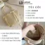Combo Mũ Túi Cói Du Lịch, Mũ Viền Ren Thắt Nơ Vintage Thích Hợp Đi Biển Đi Du Lịch T17M17 LOPDOP