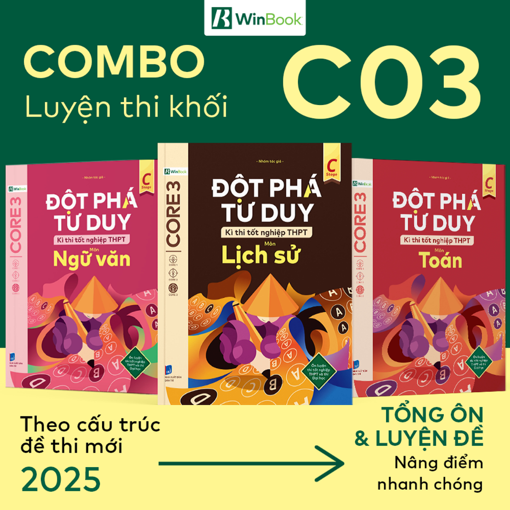 Ảnh Bộ 3 cuốn Đột phá tư duy kì thi tốt nghiệp THPT môn Toán, Văn, Sử 1
