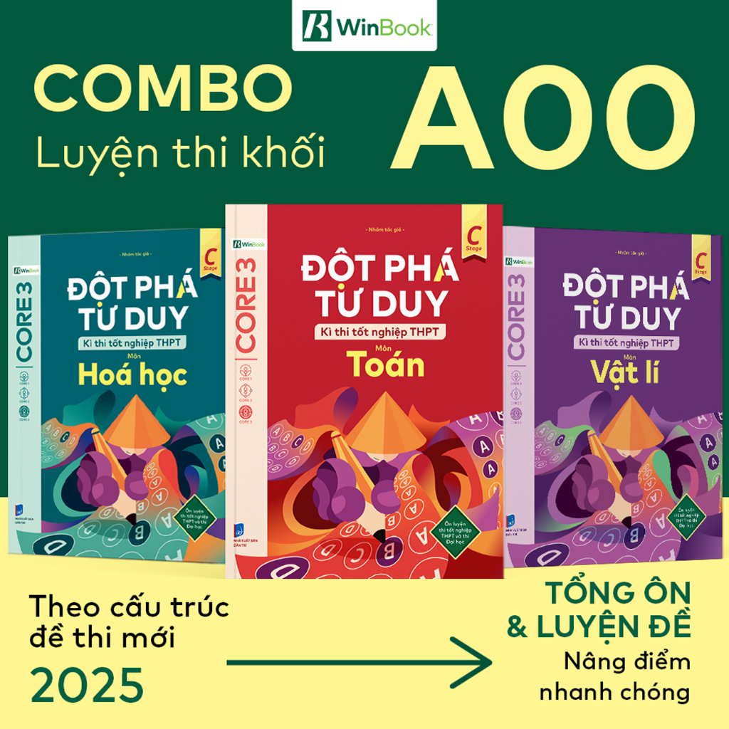 Ảnh Bộ 3 cuốn sách Đột phá tư duy kì thi tốt nghiệp THPT môn Toán, Lí, Hoá 1